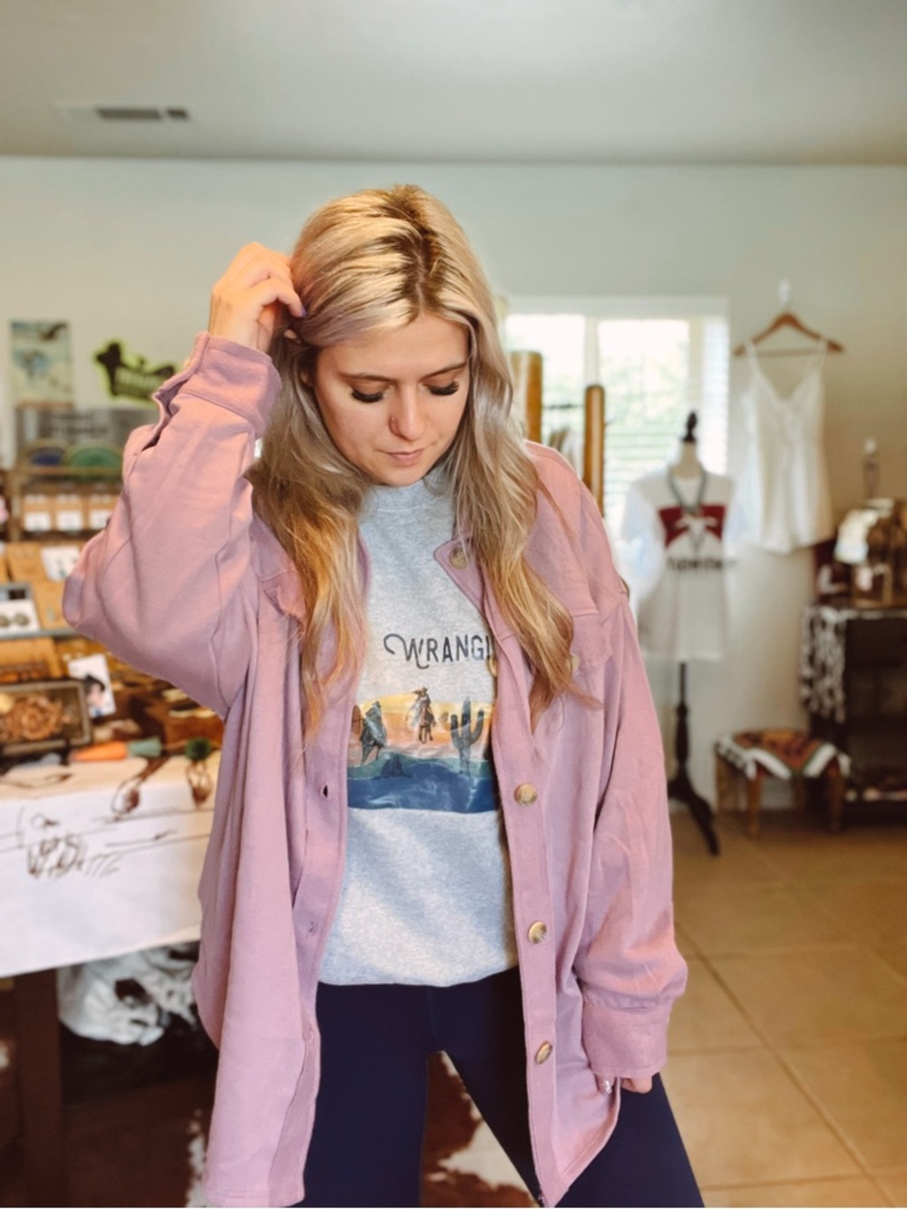 Timing Dusty lavender Oversized shacket - Picture 2 of 2